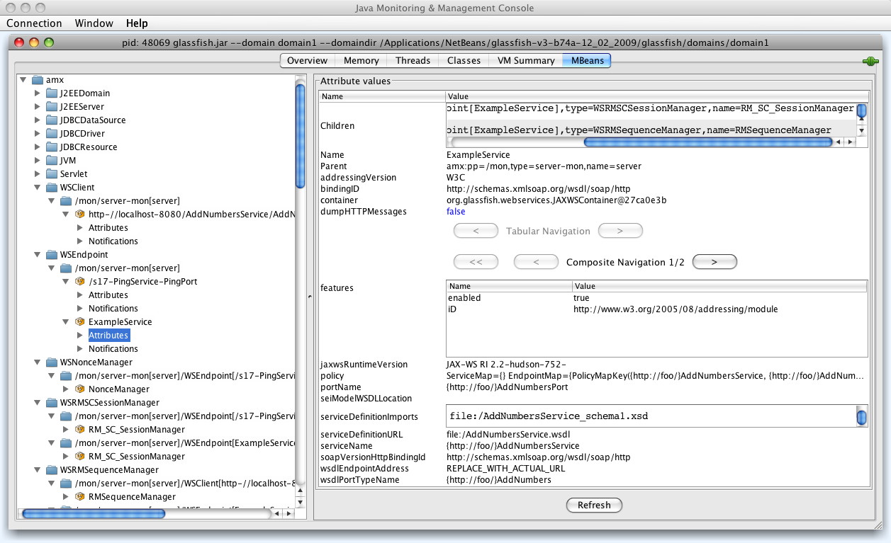 Monitoring - WSEndpoint information