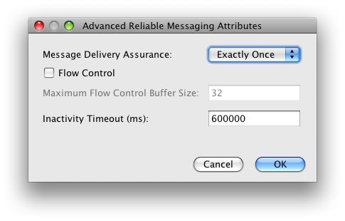 Advanced Reliable Messaging Attributes (NetBeans)