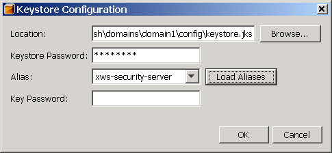 Keystore Configuration Dialog