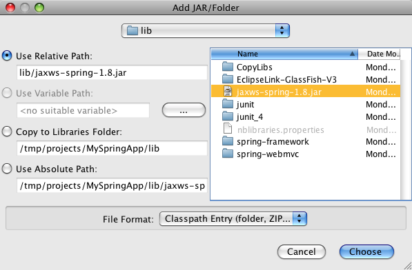 Netbeans 6.5 - Creating a Web Application - Adding libraries